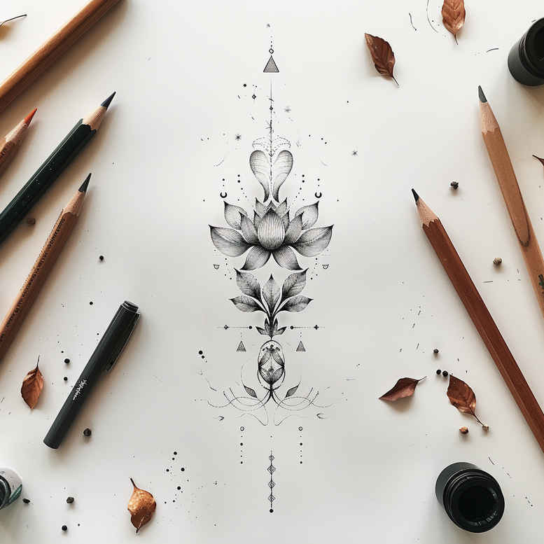geometric-tattoos – tattoo design ideas free ai generated – no-fill – for-toe – Gallery: other-delicate-inkby-ai
