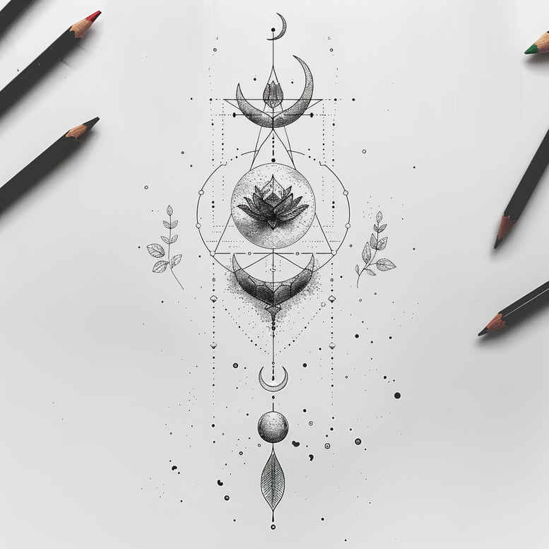 geometric-tattoos – tattoo design ideas free ai generated – pinprick – for-hip – Gallery: other-delicate-inkby-ai