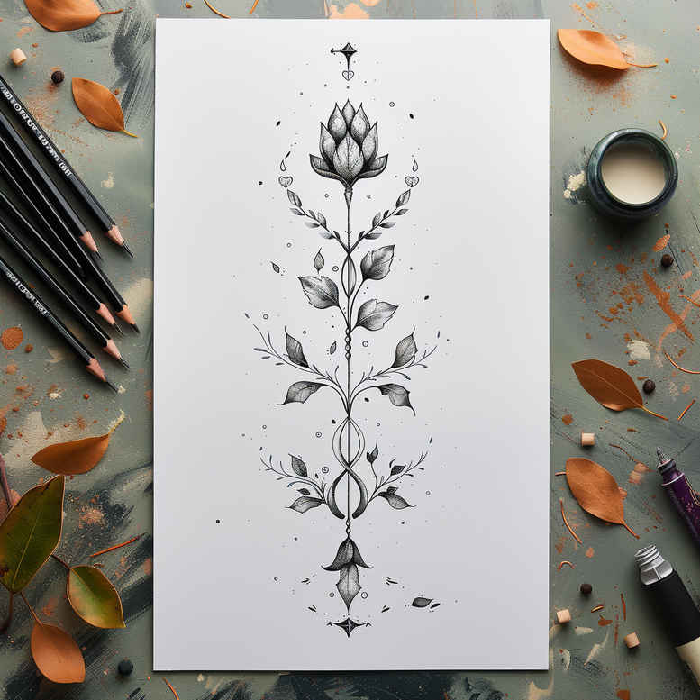 leaf-tattoos – tattoo design ideas free ai generated – elegant – for-upper-chest – Gallery: other-delicate-inkby-ai