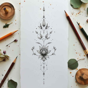 leaf-tattoos – tattoo design ideas free ai generated – gentle-angle – for-temple – Gallery: other-delicate-inkby-ai