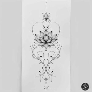 leaf-tattoos – tattoo design ideas free ai generated – short-stroke – for-upper-arm – Gallery: other-delicate-inkby-ai