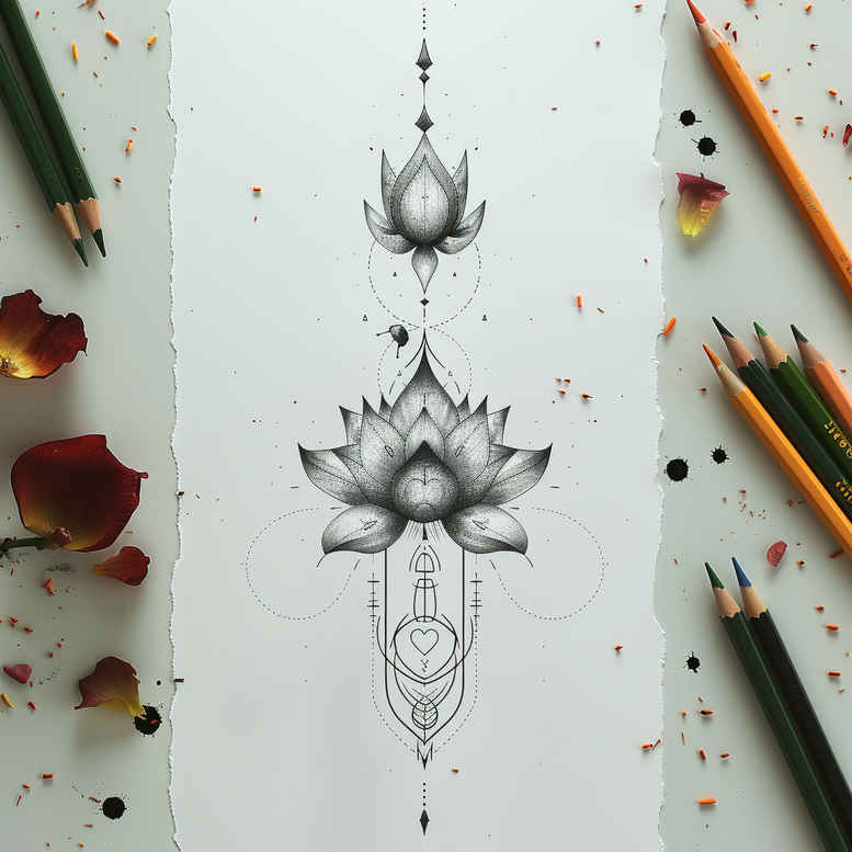light-geometric-patterns – tattoo design ideas free ai generated – delicate – for-upper-thigh – Gallery: other-delicate-inkby-ai