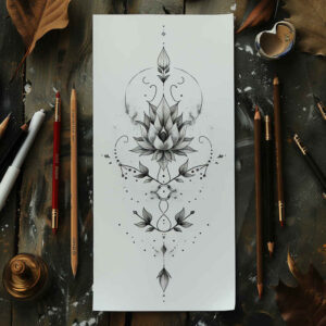 light-geometric-patterns – tattoo design ideas free ai generated – minimalist-script – for-back-shoulder – Gallery: other-delicate-inkby-ai