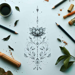 light-geometric-patterns – tattoo design ideas free ai generated – pristine – for-spine – Gallery: other-delicate-inkby-ai