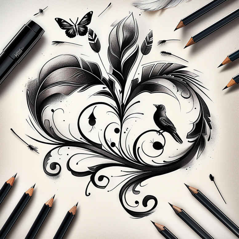 light-ornaments – tattoo design ideas free ai generated – essential – for-scapula – Gallery: other-delicate-inkby-ai