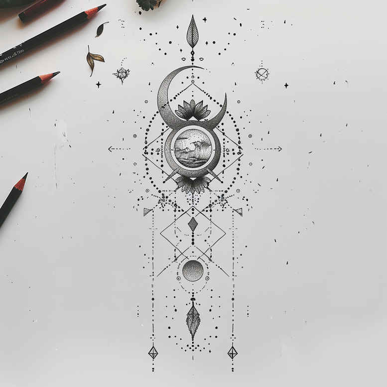 light-ornaments – tattoo design ideas free ai generated – single-color – for-temple – Gallery: other-delicate-inkby-ai