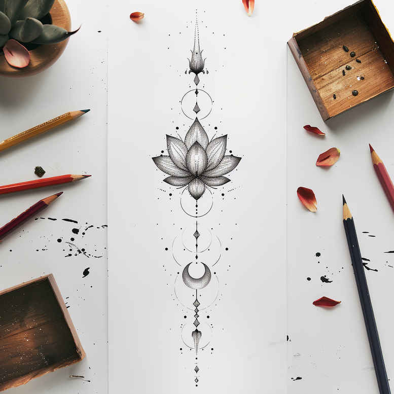 light-shading – tattoo design ideas free ai generated – mini-geometry – for-heel – Gallery: other-delicate-inkby-ai