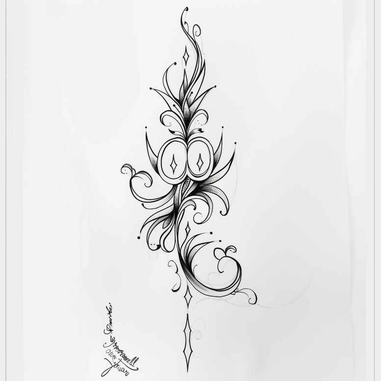 line-tattoos – tattoo design ideas free ai generated – soft-curve – for-behind-ear – Gallery: other-delicate-inkby-ai