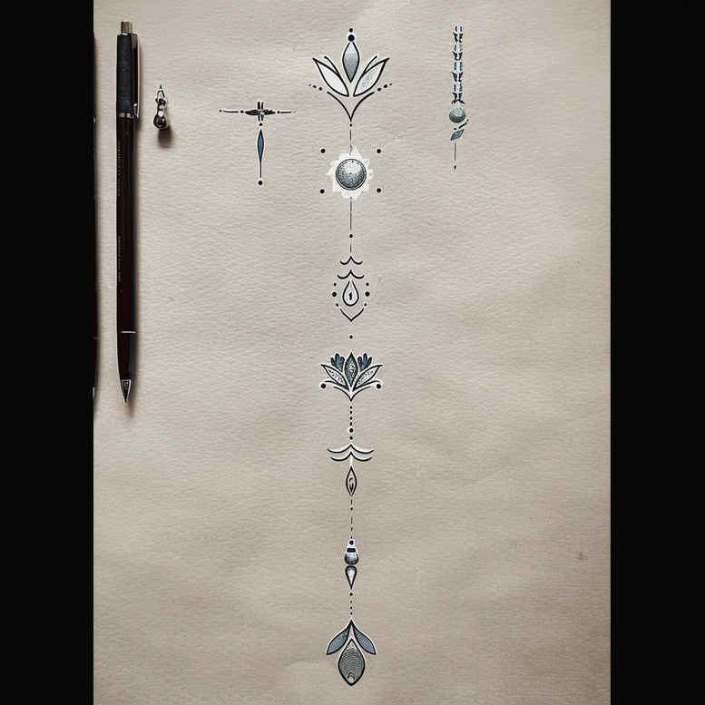 minimalist-patterns – tattoo design ideas free ai generated – elegant – for-behind-ear – Gallery: other-delicate-inkby-ai
