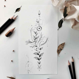 minimalist-patterns – tattoo design ideas free ai generated – plain-tattoo – for-shin – Gallery: other-delicate-inkby-ai