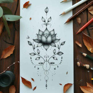 minimalist-patterns – tattoo design ideas free ai generated – refined-ink – for-lower-back – Gallery: other-delicate-inkby-ai