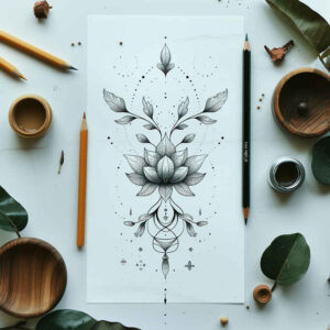 minimalist-patterns – tattoo design ideas free ai generated – single-color – for-side-torso – Gallery: other-delicate-inkby-ai