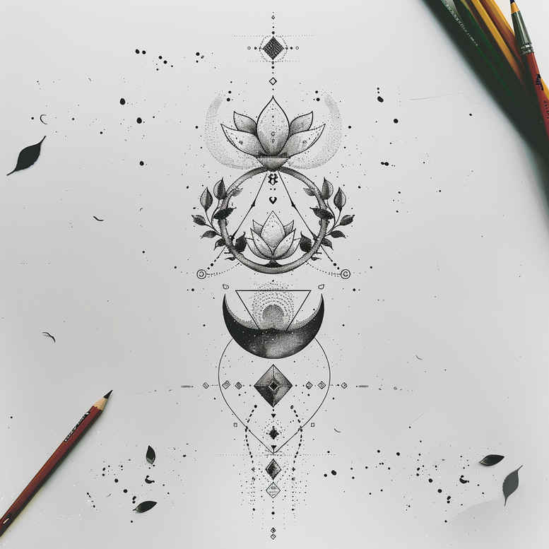 nature-motif-tattoos – tattoo design ideas free ai generated – thin-line – for-upper-shoulder – Gallery: other-delicate-inkby-ai