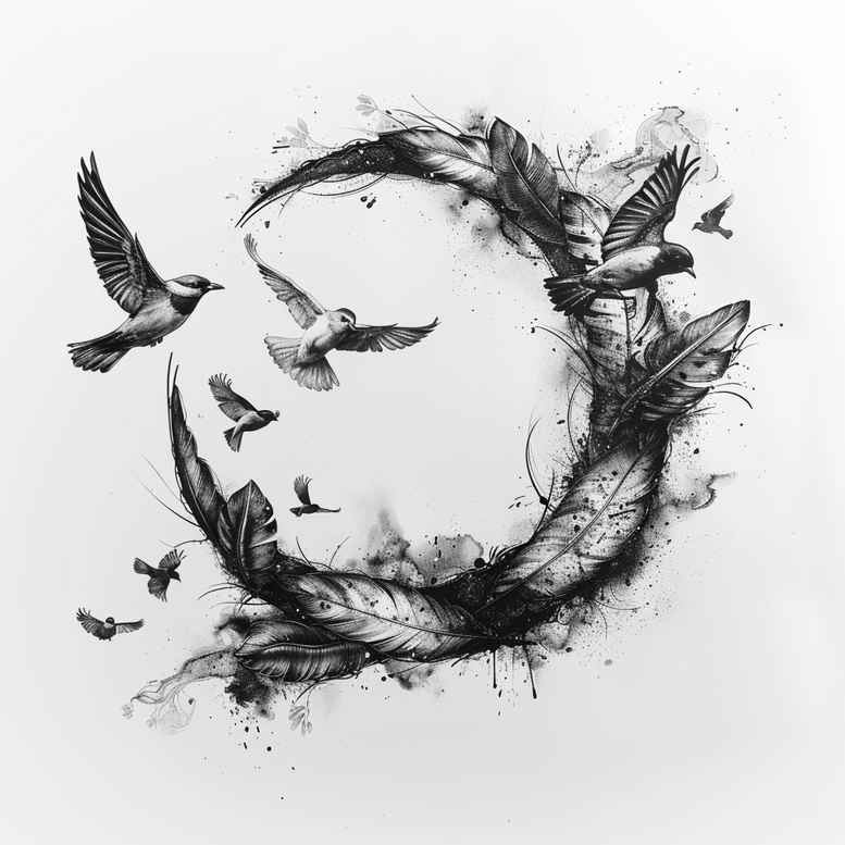 small-element-tattoos – tattoo design ideas free ai generated – gentle-angle – for-back – Gallery: other-delicate-inkby-ai