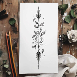 soft-shapes – tattoo design ideas free ai generated – thin-script – for-lower-chest – Gallery: other-delicate-inkby-ai