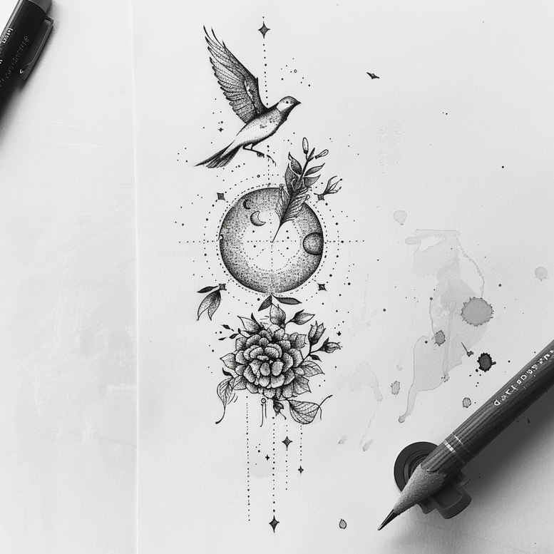 subtle-feather-tattoos – tattoo design ideas free ai generated – clean-stroke – for-side-torso – Gallery: other-delicate-inkby-ai