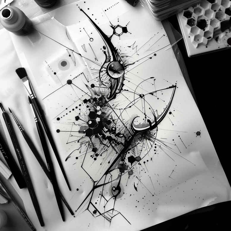 subtle-shading – tattoo design ideas free ai generated – clear-edge – for-upper-chest – Gallery: other-delicate-inkby-ai