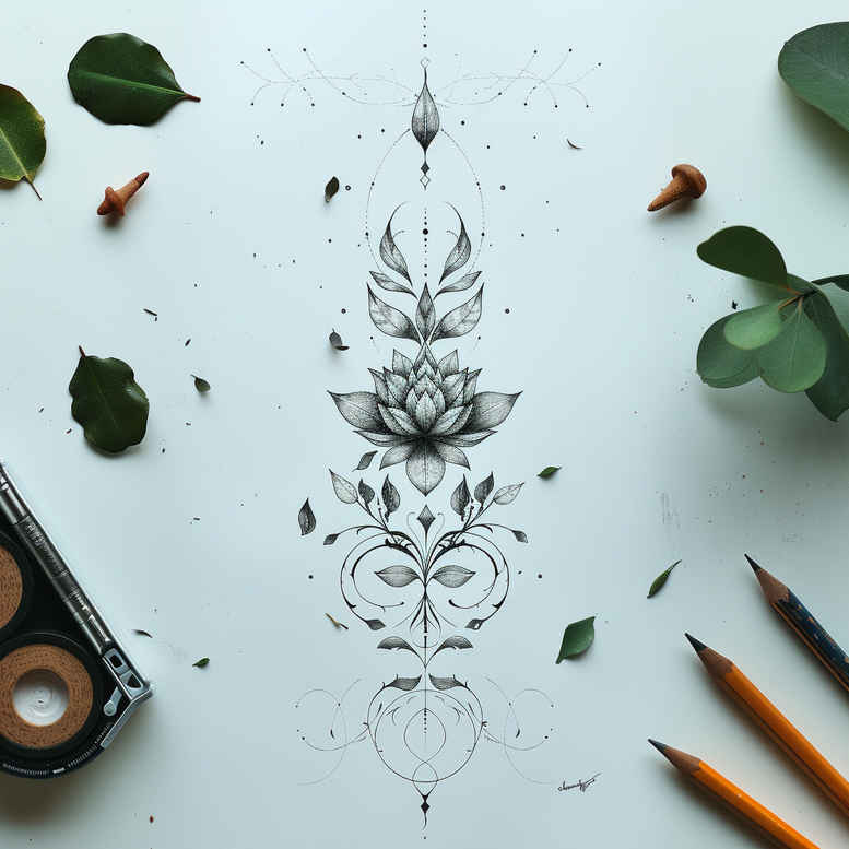 subtle-shading – tattoo design ideas free ai generated – elegant – for-collarbone – Gallery: other-delicate-inkby-ai