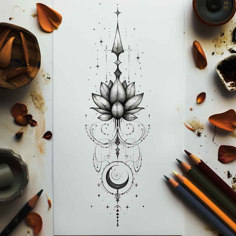 subtle-spiritual-tattoos – tattoo design ideas free ai generated – short-stroke – for-chest – Gallery: other-delicate-inkby-ai