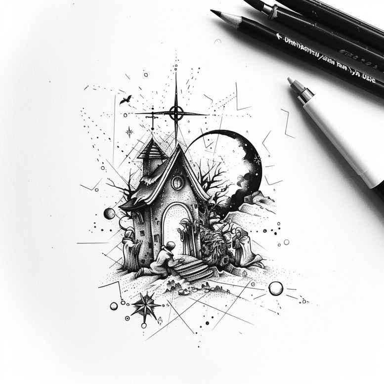 other-delicate tattoo design ideas pinprick delicate forms for calf