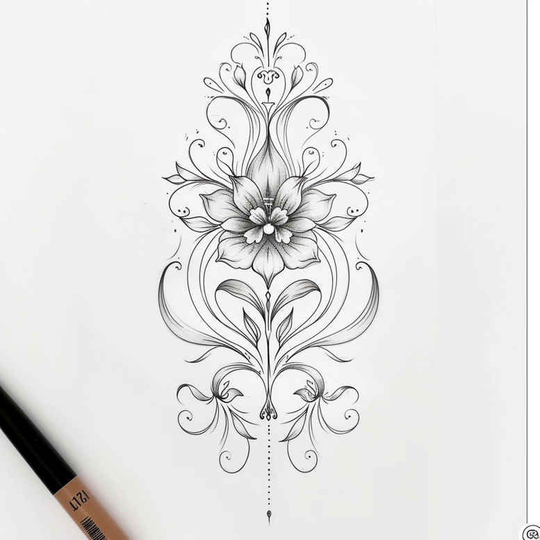 other-delicate tattoo design ideas symbolic detailed for shin