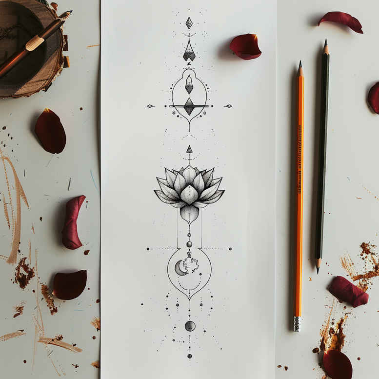 other-delicate tattoo design ideas pure shape graceful for calf
