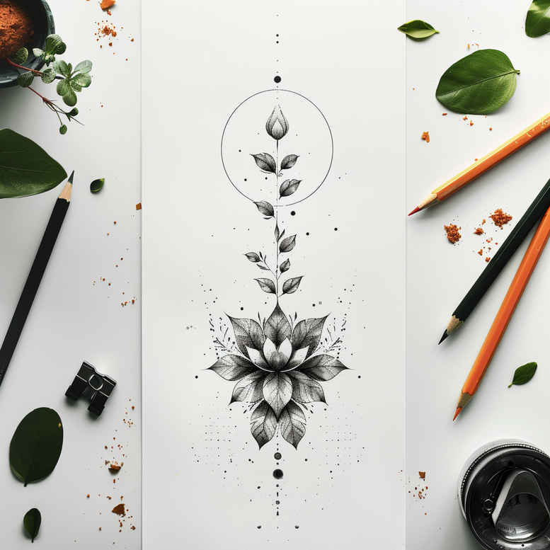 other-delicate tattoo design ideas precise layered for lower chest