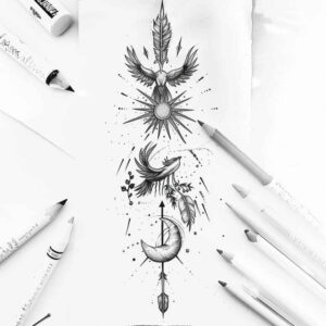 other-delicate tattoo design ideas gentle layered for shin
