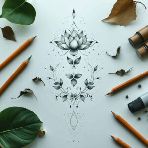 other-delicate tattoo design ideas negative space layered for temple