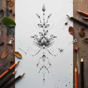 other-delicate tattoo design ideas monochrome ornamental shows endurance