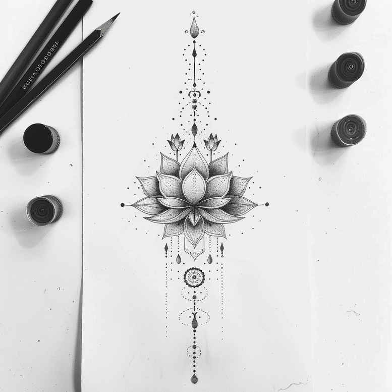 other-delicate tattoo design ideas mini geometry smooth gradients shows strength