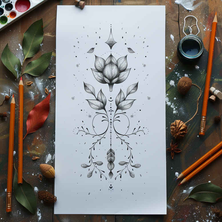 tattoos-with-delicate-symbolism – tattoo design ideas free ai generated – single-line – for-upper-thigh – Gallery: other-delicate-inkby-ai