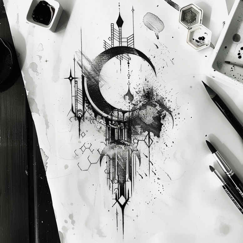 tattoos-with-light-effect – tattoo design ideas free ai generated – no-background – for-behind-ear – Gallery: other-delicate-inkby-ai