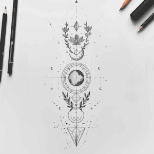 tattoos-with-light-effect – tattoo design ideas free ai generated – simple-icon – for-stomach – Gallery: other-delicate-inkby-ai