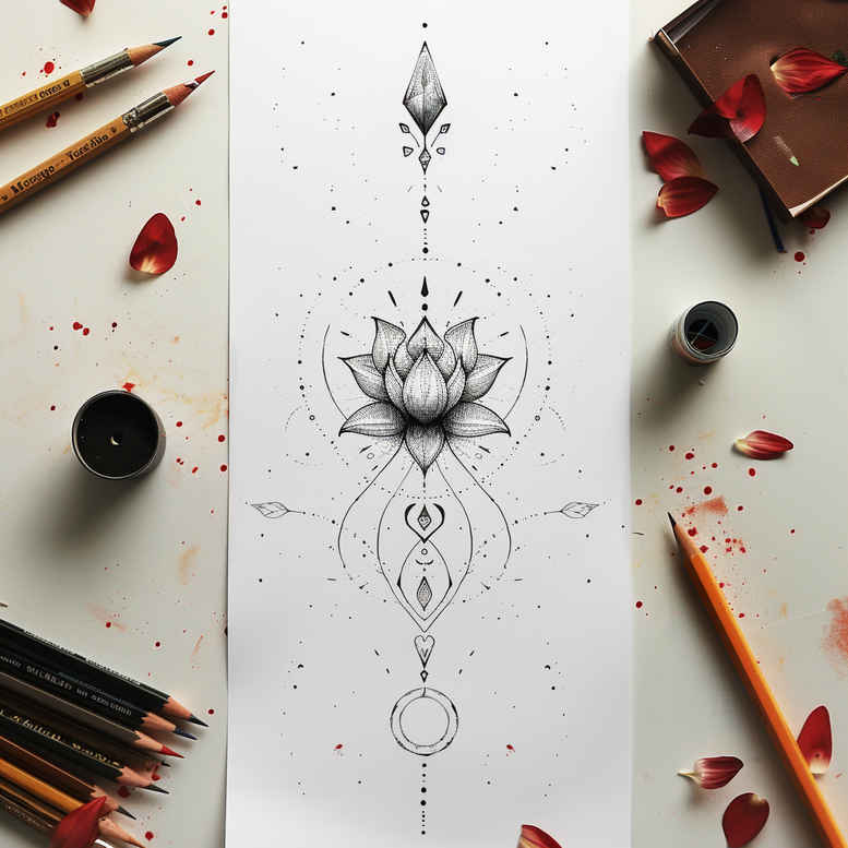 tattoos-with-light-effect – tattoo design ideas free ai generated – single-line – for-behind-ear – Gallery: other-delicate-inkby-ai