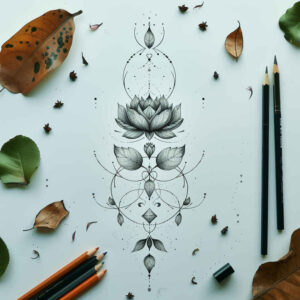tattoos-with-soft-color – tattoo design ideas free ai generated – monochrome – for-temple – Gallery: other-delicate-inkby-ai