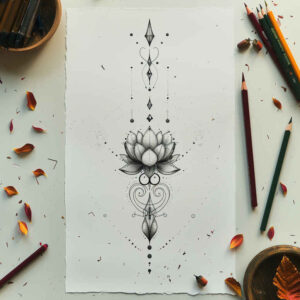 tattoos-with-soft-color – tattoo design ideas free ai generated – pure-shape – for-calf – Gallery: other-delicate-inkby-ai