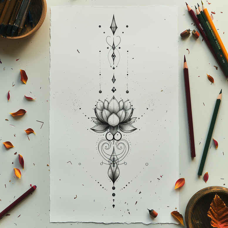 tattoos-with-soft-color – tattoo design ideas free ai generated – pure-shape – for-calf – Gallery: other-delicate-inkby-ai