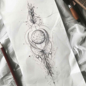 thin-line-tattoos – tattoo design ideas free ai generated – subtle-shape – for-knee – Gallery: other-delicate-inkby-ai