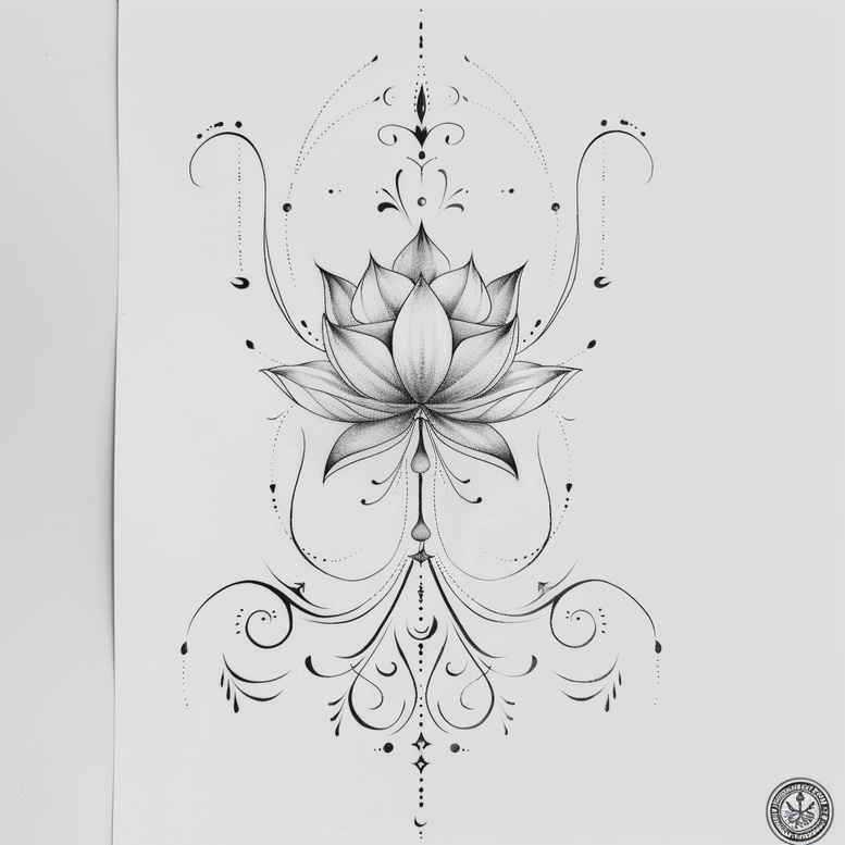 thin-lines – tattoo design ideas free ai generated – discreet-mark – for-calf – Gallery: other-delicate-inkby-ai