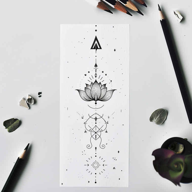 thin-lines – tattoo design ideas free ai generated – outline-only – for-lower-leg – Gallery: other-delicate-inkby-ai