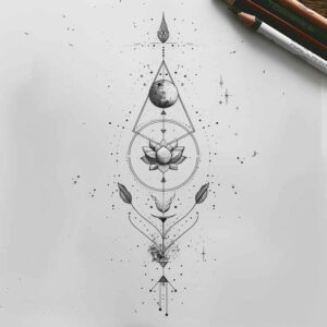 thin-lines – tattoo design ideas free ai generated – ultra-thin – for-shoulder-blade – Gallery: other-delicate-inkby-ai