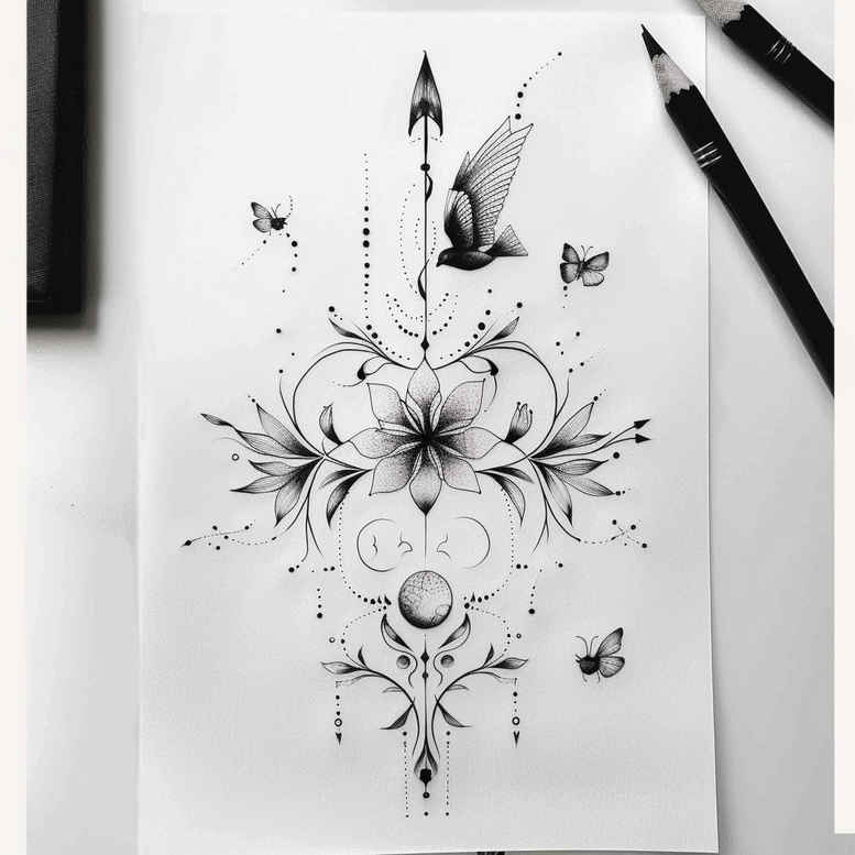wave-tattoos – tattoo design ideas free ai generated – nonintrusive – for-scapula – Gallery: other-delicate-inkby-ai