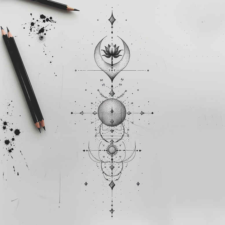 wave-tattoos – tattoo design ideas free ai generated – pure-outline – for-lower-chest – Gallery: other-delicate-inkby-ai