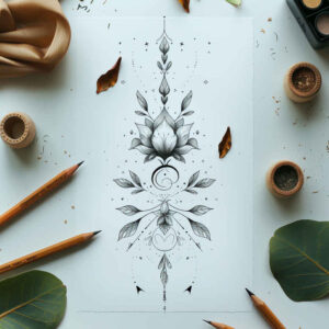 wave-tattoos – tattoo design ideas free ai generated – refined-ink – for-calf – Gallery: other-delicate-inkby-ai