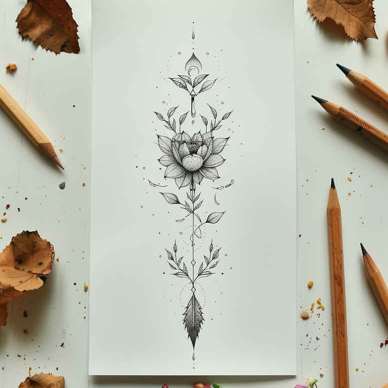 wave-tattoos – tattoo design ideas free ai generated – simple-icon – for-outer-arm – Gallery: other-delicate-inkby-ai