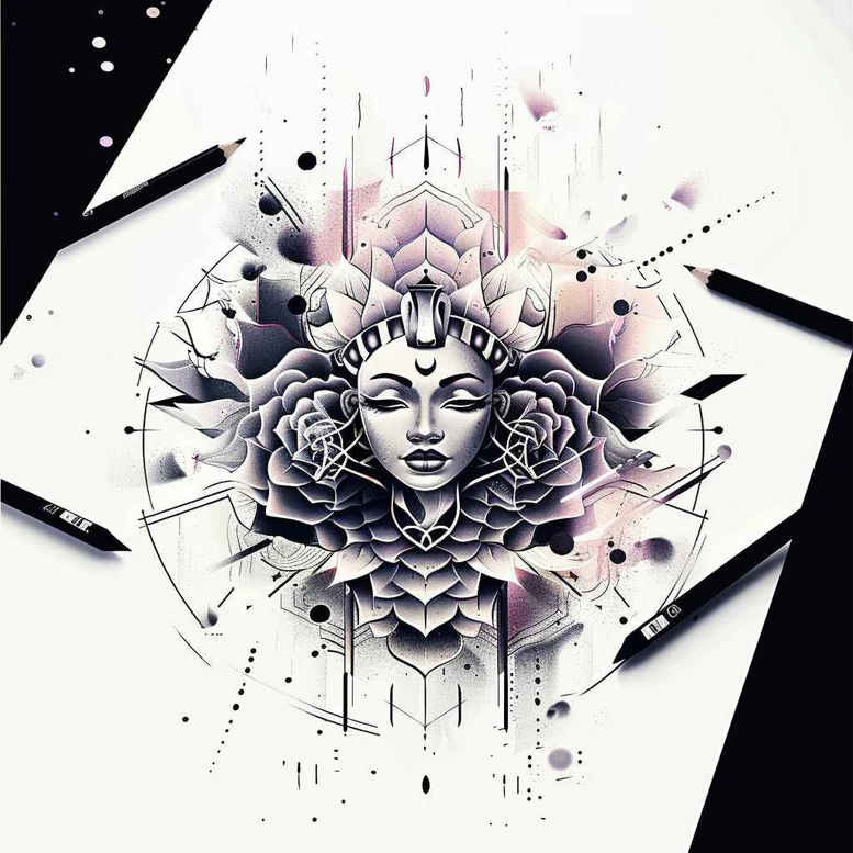other-egypt tattoo design ideas color overlays desert for spine