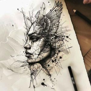 other-egypt tattoo design ideas layered fill divine for lower leg