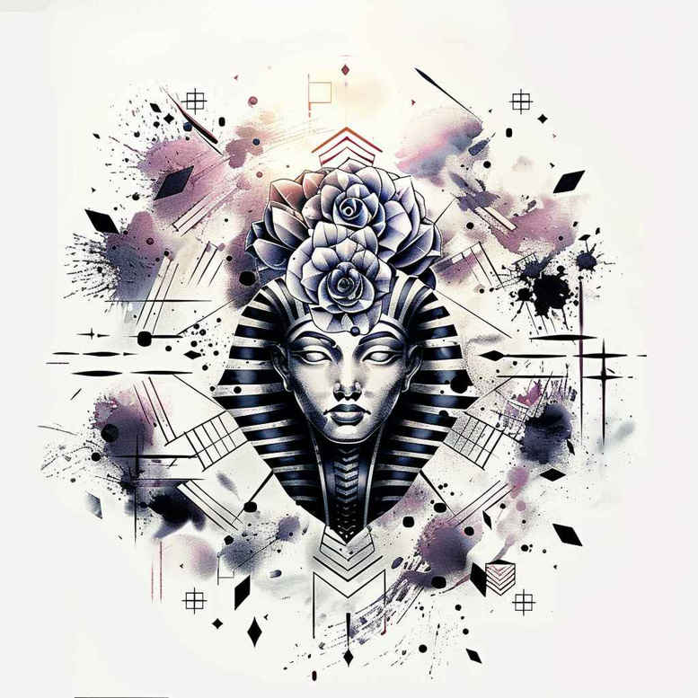 other-egypt tattoo design ideas modern twist pharaoh for spine