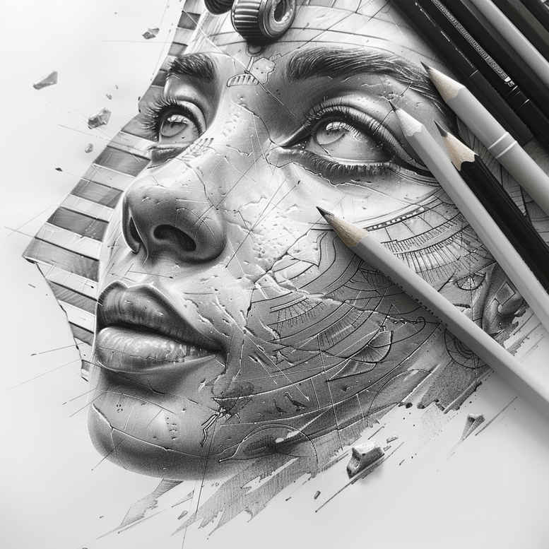 other-egypt tattoo design ideas hyper-detailed pharaoh symbolising determination